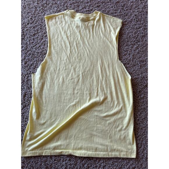 Vintage ‘88 Vikings USA Made Single Stitched Yellow Hanes XL Cutoff Workout Tee - Picture 4 of 6